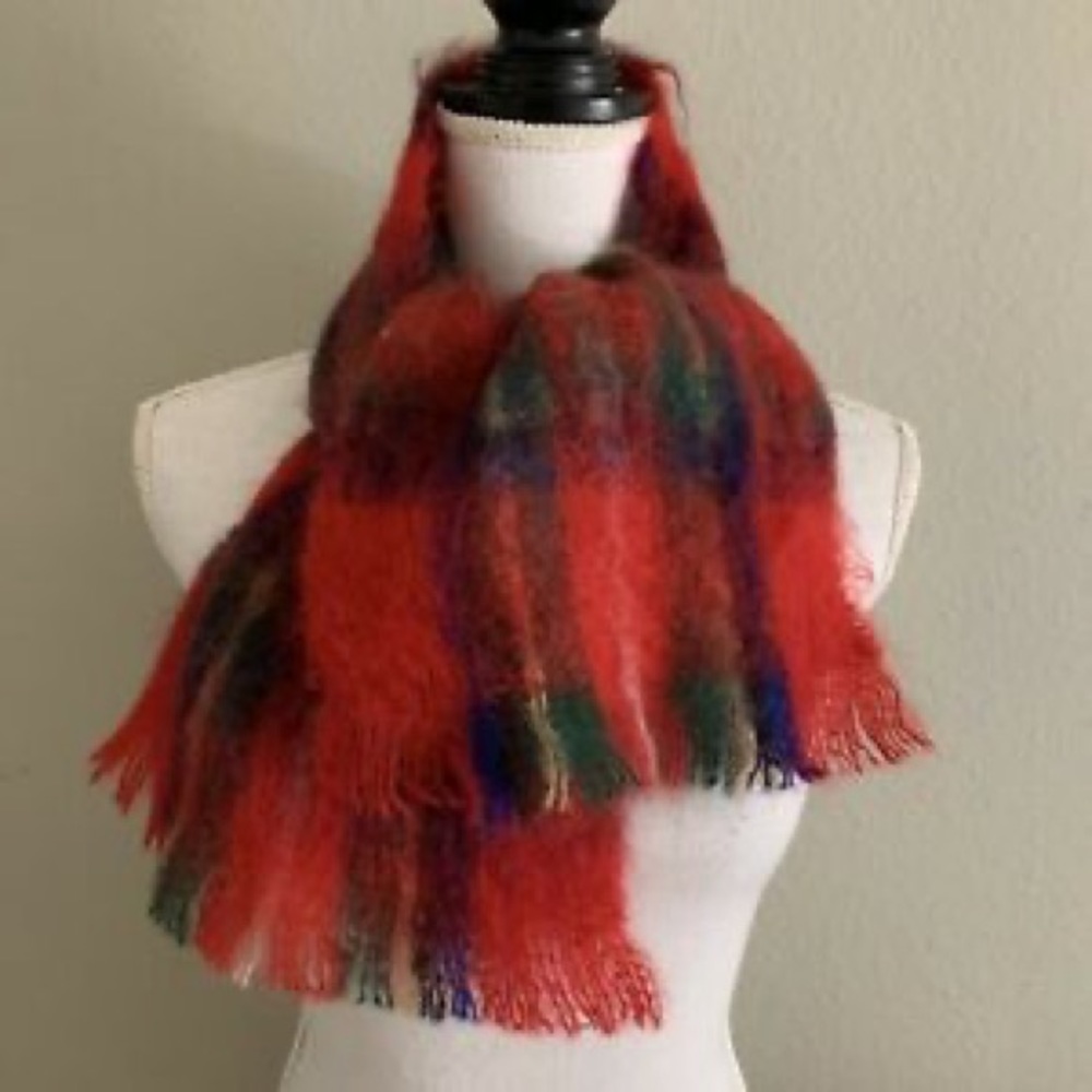 Vintage Glentana Wool Made in Scotland Fringe Scarf - Picture 2 of 2